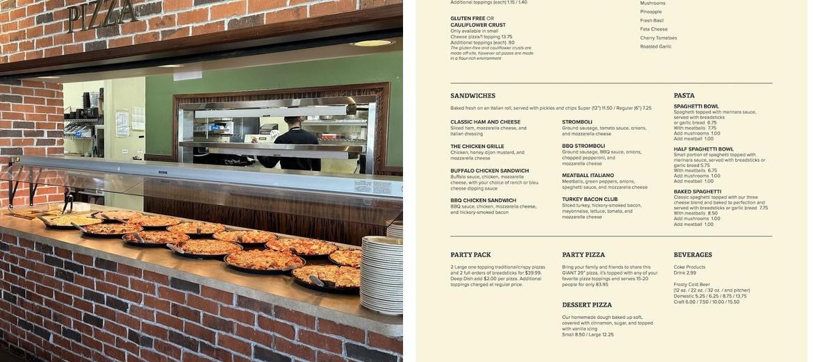 Chicago's Pizza Plainfield Menu