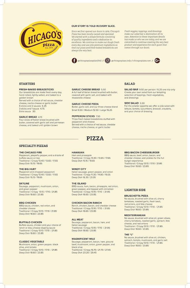 Chicago's Pizza Plainfield Menu image 2